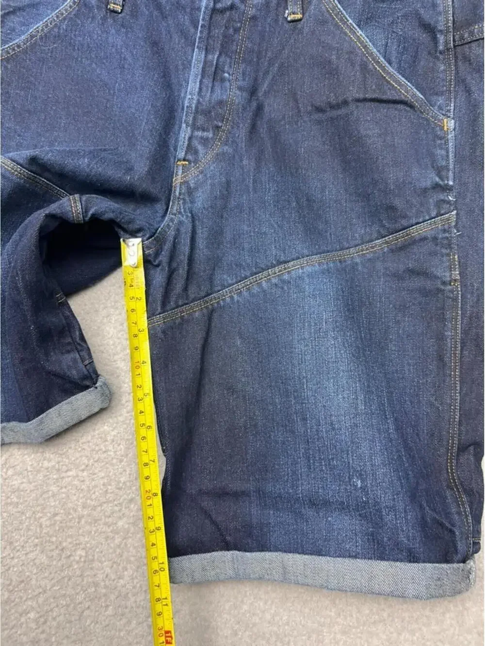 G-STAR RAW D-Staq 3D Denim Shorts 32 Dark Wash 9-Pocket Utility Streetwear Jorts